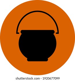 Halloween pot, illustration, vector on white background.
