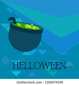 Halloween pot with potion night vector