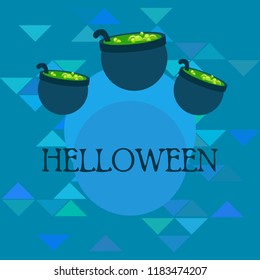Halloween pot with potion night vector