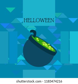 Halloween pot with potion night vector