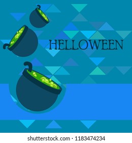 Halloween pot with potion night vector