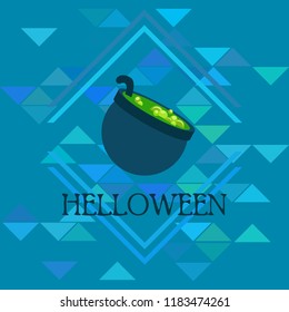 Halloween pot with potion night vector