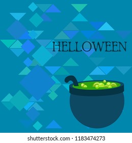 Halloween pot with potion night vector