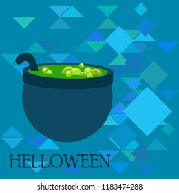 Halloween pot with potion night vector