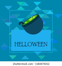 Halloween pot with potion night vector