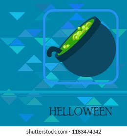 Halloween pot with potion night vector