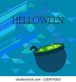 Halloween pot with potion night vector