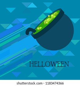 Halloween pot with potion night vector