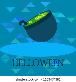 Halloween pot with potion night vector