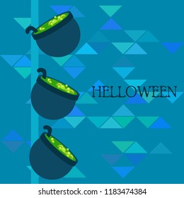 Halloween pot with potion night vector