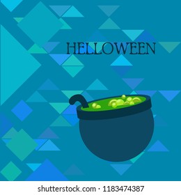 Halloween pot with potion night vector