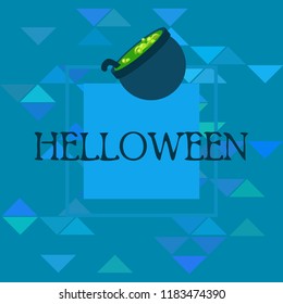 Halloween pot with potion night vector