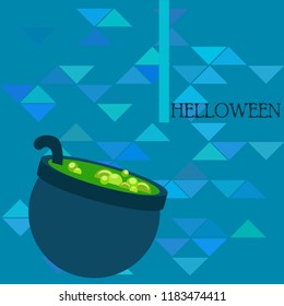 Halloween pot with potion night vector