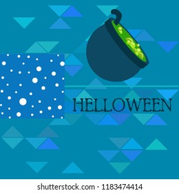 Halloween pot with potion night vector