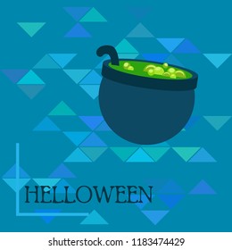 Halloween pot with potion night vector