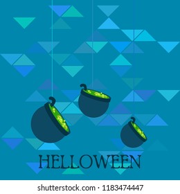 Halloween pot with potion night vector