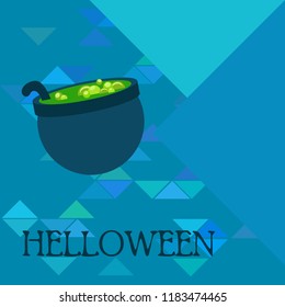 Halloween pot with potion night vector
