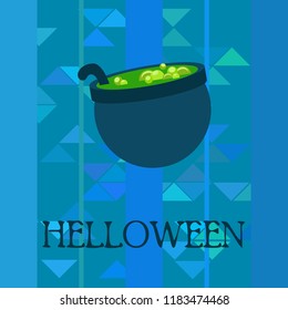 Halloween pot with potion night vector
