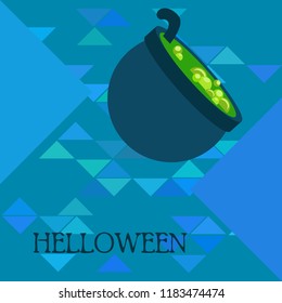 Halloween pot with potion night vector