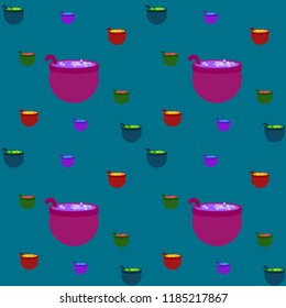 Halloween pot with potion night vector