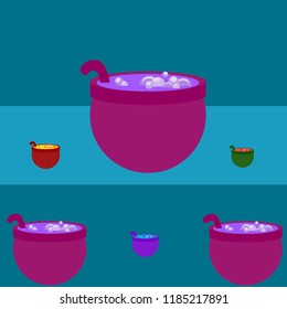 Halloween pot with potion night vector