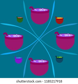 Halloween pot with potion night vector