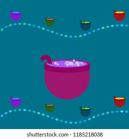 Halloween pot with potion night vector