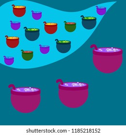 Halloween pot with potion night vector