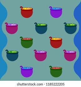 Halloween pot with potion night vector