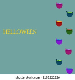 Halloween pot with potion night vector