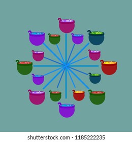 Halloween pot with potion night vector