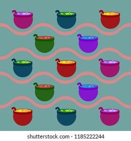 Halloween pot with potion night vector