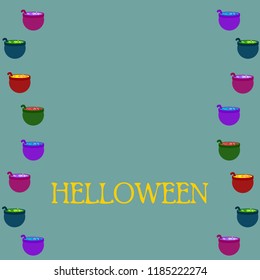 Halloween pot with potion night vector