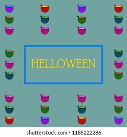 Halloween pot with potion night vector