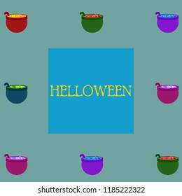 Halloween pot with potion night vector