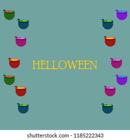 Halloween pot with potion night vector