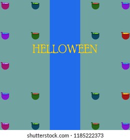 Halloween pot with potion night vector