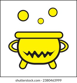 halloween potion barrel illustration vector design in yellow color. suitable for logos, icons, posters, t-shirt designs, websites, concepts, advertisements. decal.