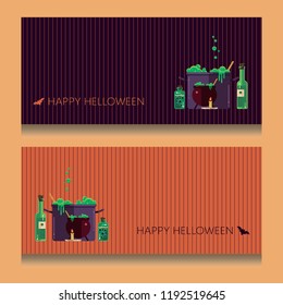 Halloween, potion, pattern, background for decoration of modern polygraphy and web design Vector illustration, flat style.