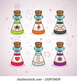 Halloween potions, set 