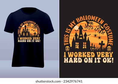 Diseño de camisetas de vector premium de Halloween
