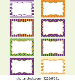 Halloween Printable Labels Set. Tags, Photo Frame, Gift Tags, Scrap booking,Card Making, Invitation.