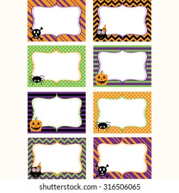 Halloween Printable labels Set.Photo Frame, Gift Tags,Invitation.