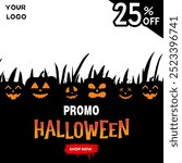 Halloween promo feed social media with eps format file.