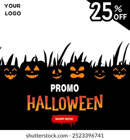 Halloween promo feed mídia social com arquivo de formato eps.