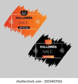 Halloween promo sale with Halloween elements. Vector illustration for poster, banner, special offer.