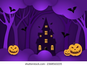 Halloween Promotion Poster or banner template.Halloween night, halloween elements. Website spooky or banner template.