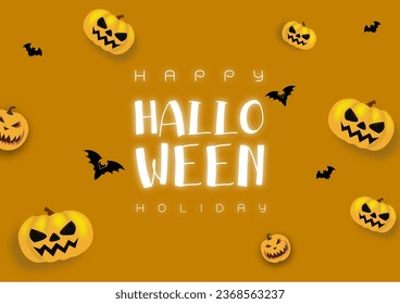 Halloween Promotion Poster or banner template.Halloween night, halloween elements. Website spooky or banner template.
