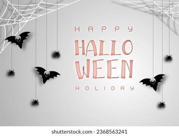 Halloween Promotion Poster or banner template.Halloween night, halloween elements. Website spooky or banner template.