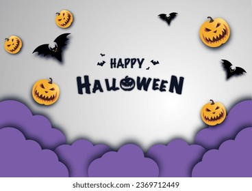 Halloween Promotion Poster or banner template.Halloween night, halloween elements. Website spooky or banner template.